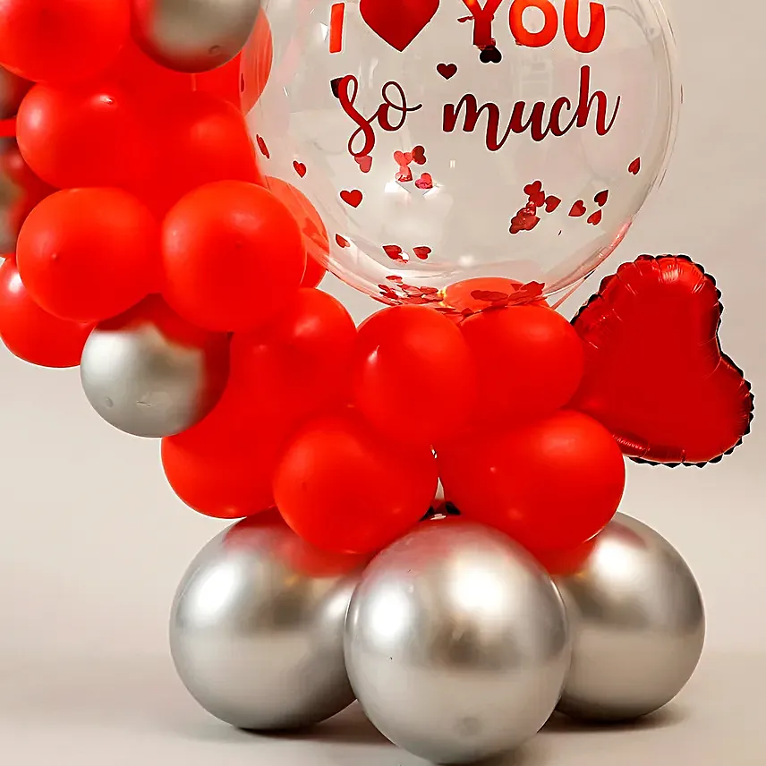 Love You Red Theme Balloon Bouquet