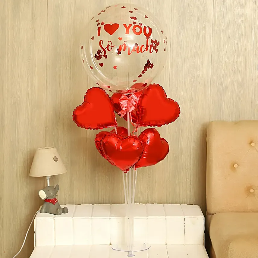 Luv You So Much Red Balloon Bouquet