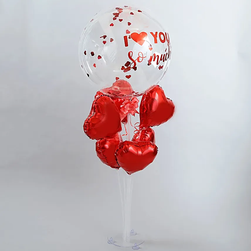 Luv You So Much Red Balloon Bouquet