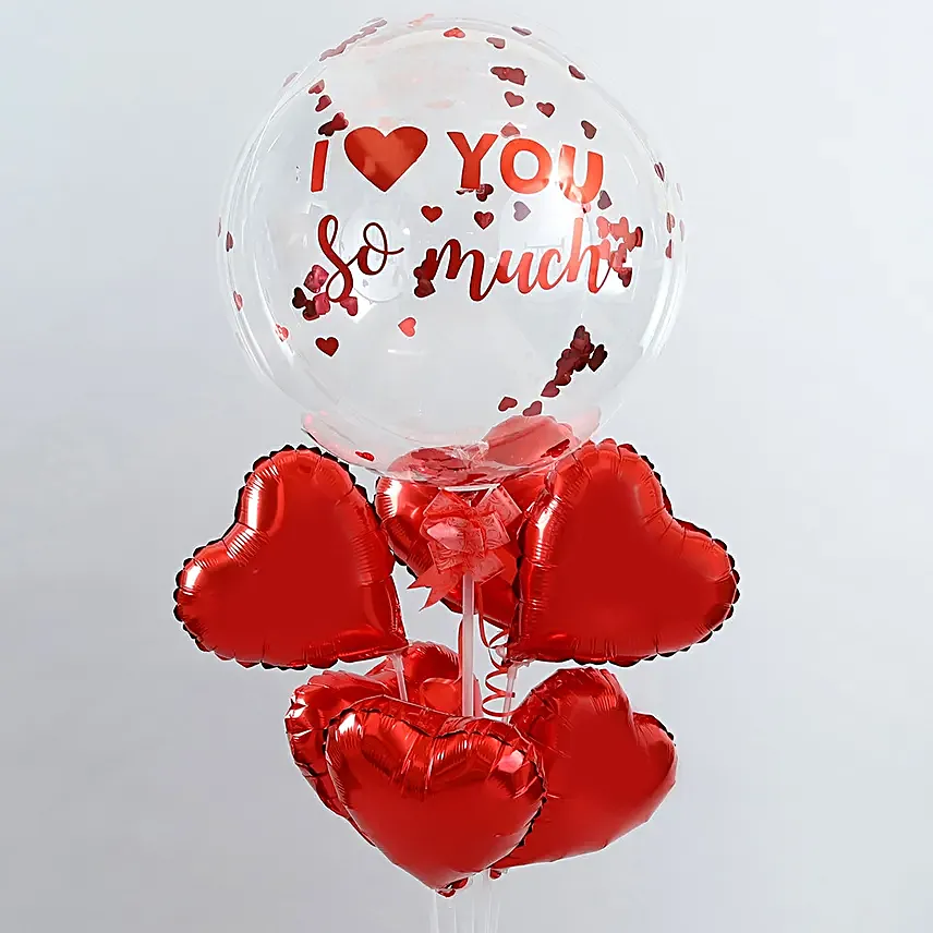 Luv You So Much Red Balloon Bouquet