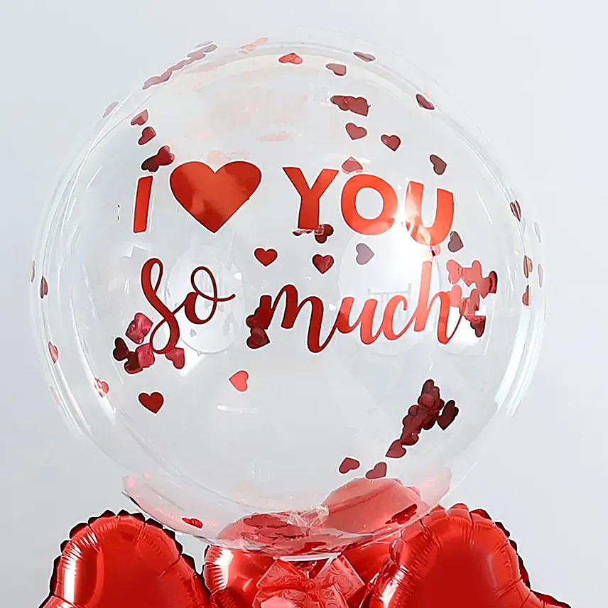 Luv You So Much Red Balloon Bouquet