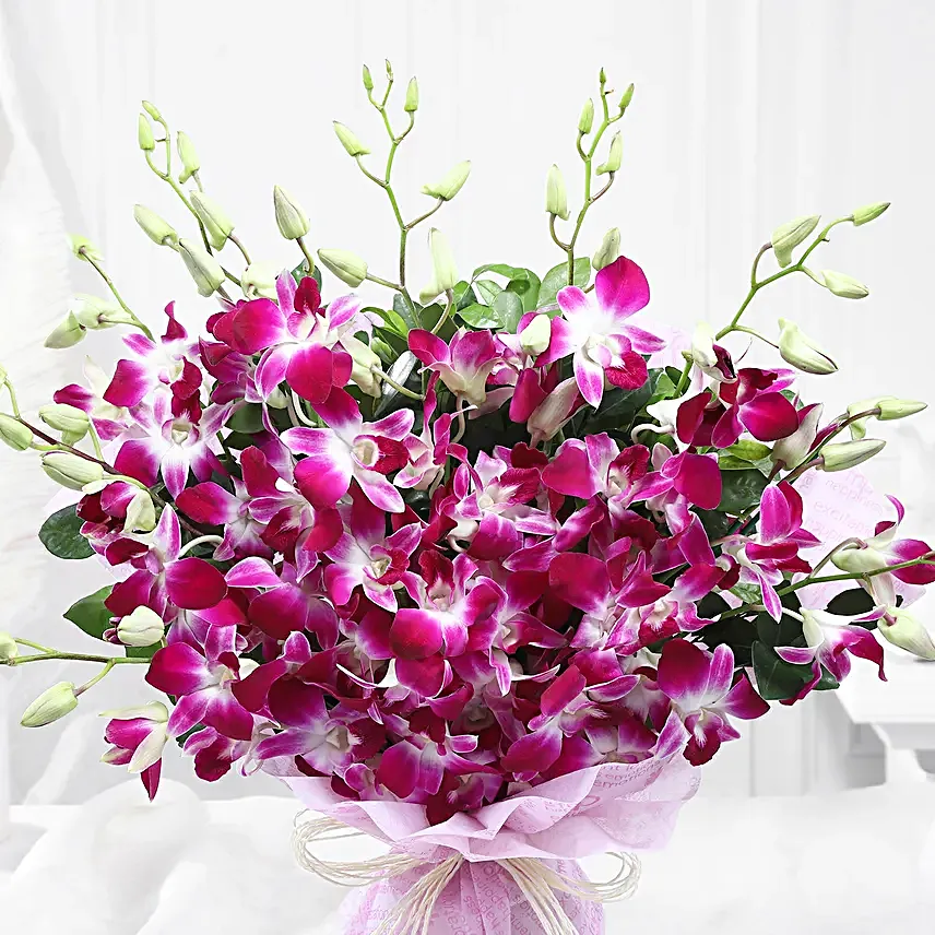 Luxe Love Orchids Bouquet Truffle Cake