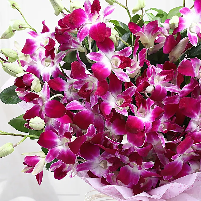Luxe Love Orchids Bouquet Truffle Cake