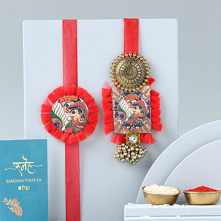 Madhubani Lumba Rakhi Set