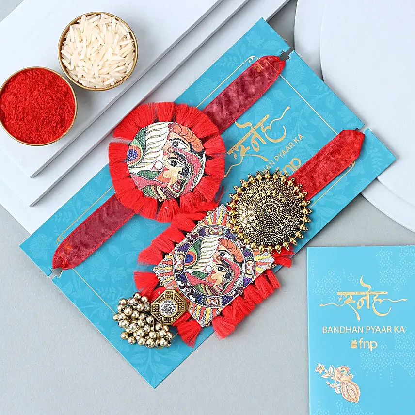 Madhubani Lumba Rakhi Set