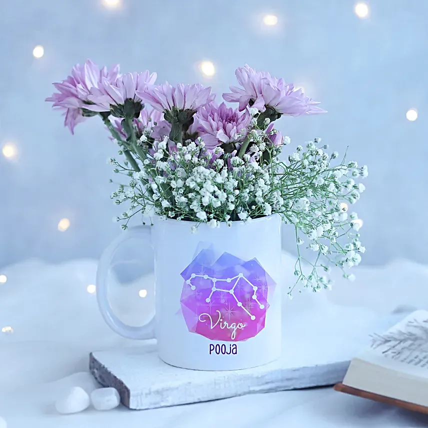 Magical Daisy Virgo Personalised Mug