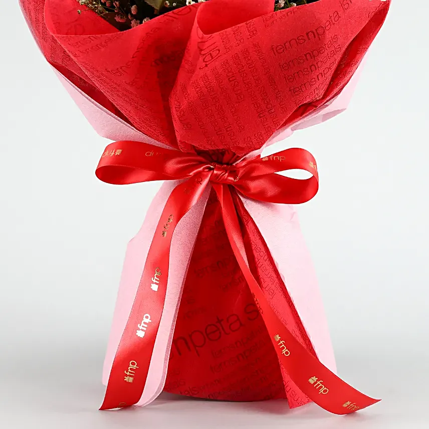 Magical Love Red Roses Bouquet Truffle Cake