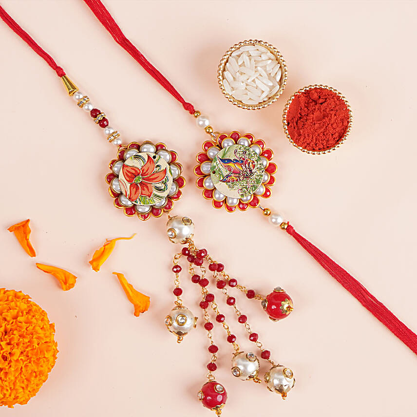 Mangalmay Jhalak Bhaiya Bhabhi Rakhis N Dryfruits Silver Box