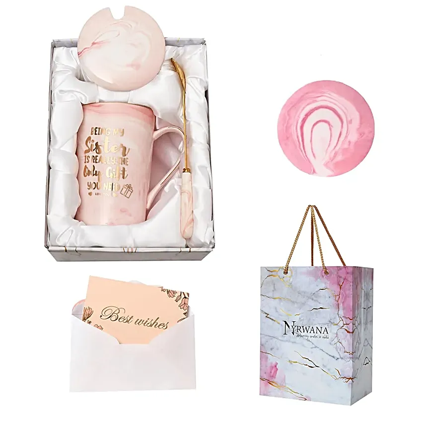 Marble Coffee Mug Set Pink