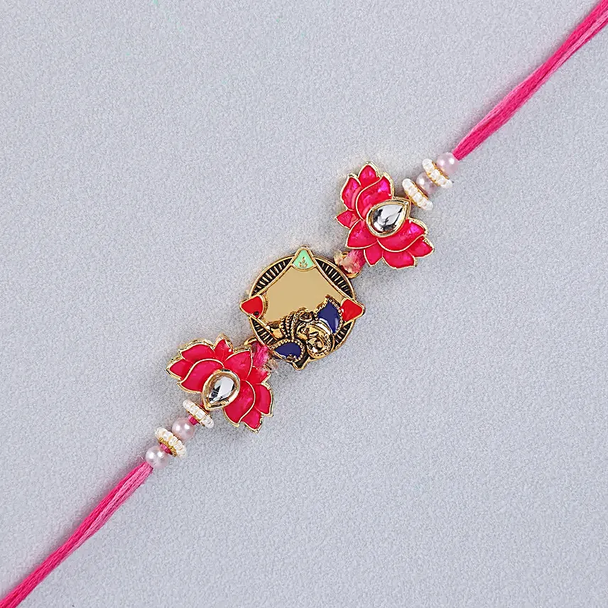 Meenakari Earring Style Bhaiya Bhabhi Rakhi Set