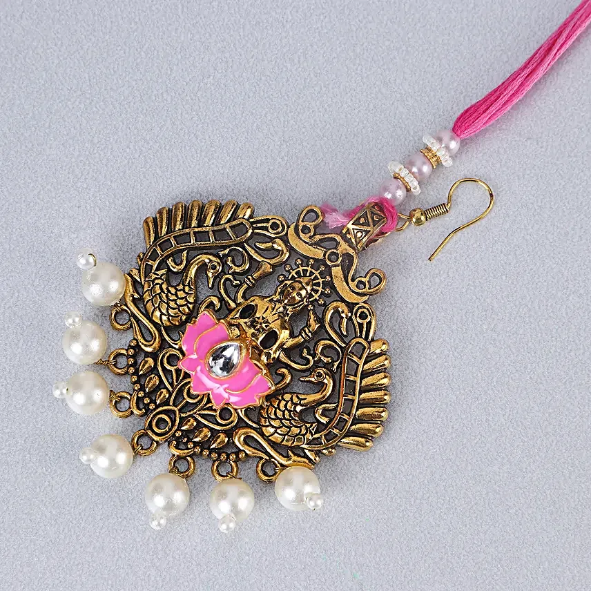 Meenakari Earring Style Bhaiya Bhabhi Rakhi Set