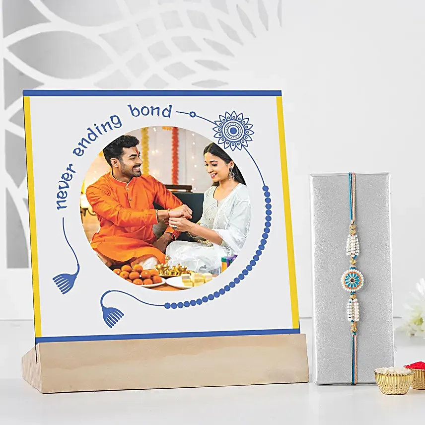Meenakari Love Bond Rakhi N Personalised Frame