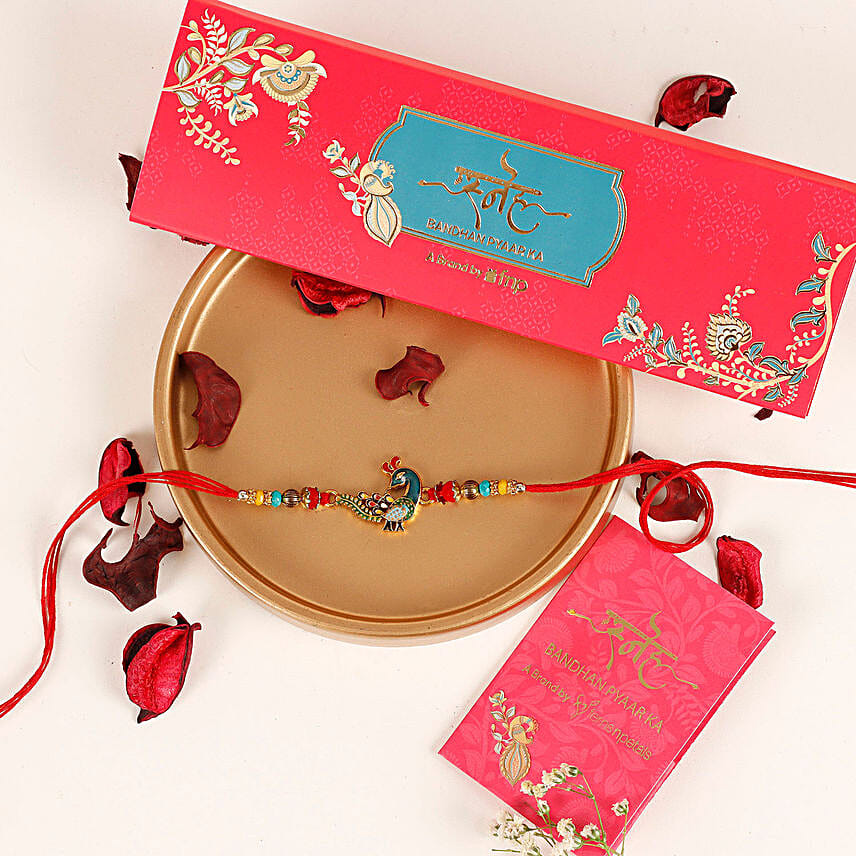 Meenakari Peacock Rakhi