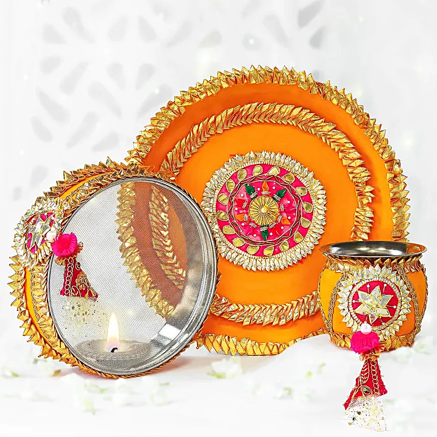 Mellow Yellow Karva Chauth Blessings Thali