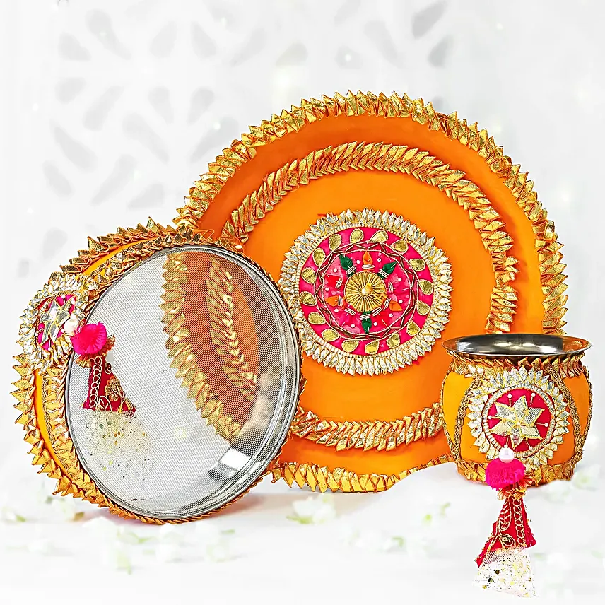 Mellow Yellow Karva Chauth Blessings Thali