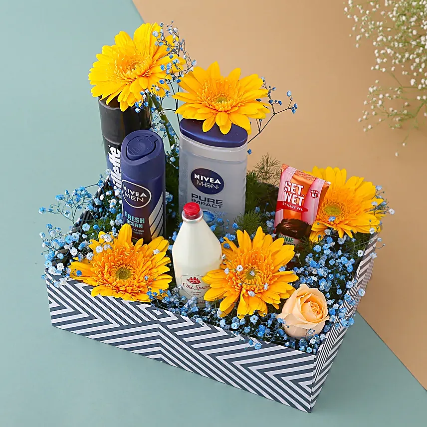 Men's Gift Set N Flowers Tray