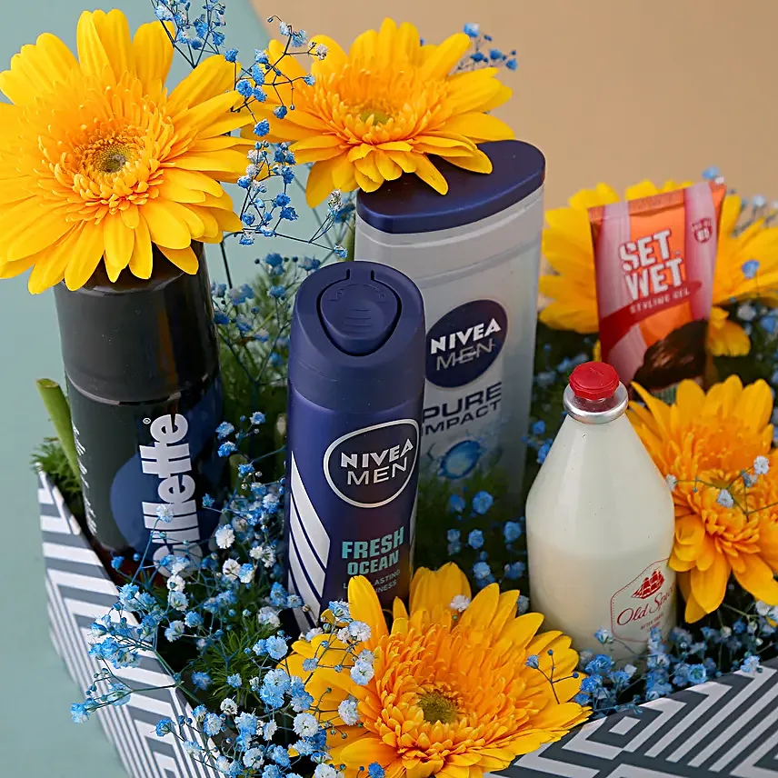 Men's Gift Set N Flowers Tray