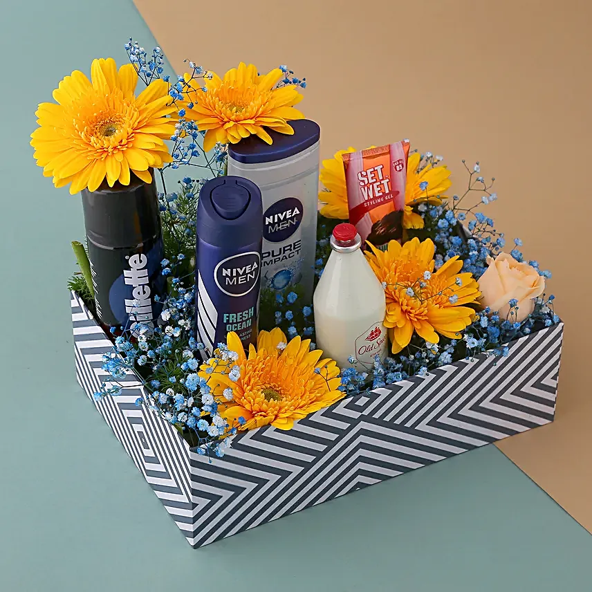Men's Gift Set N Flowers Tray