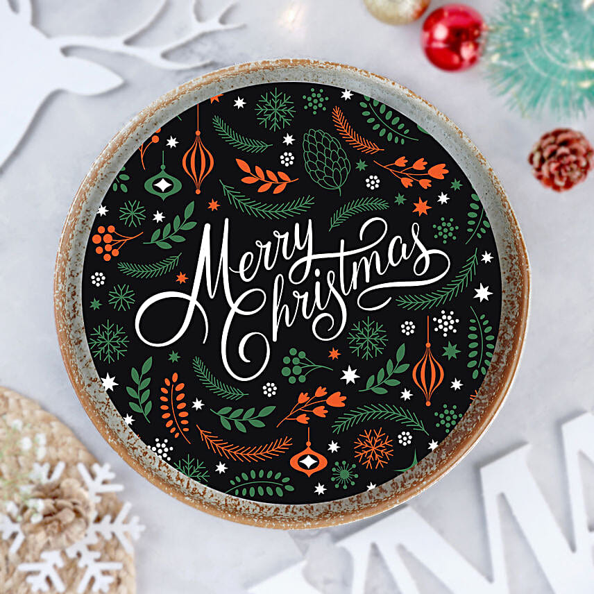 Merry Christmas Pineapple Photo Cake 2 Kg