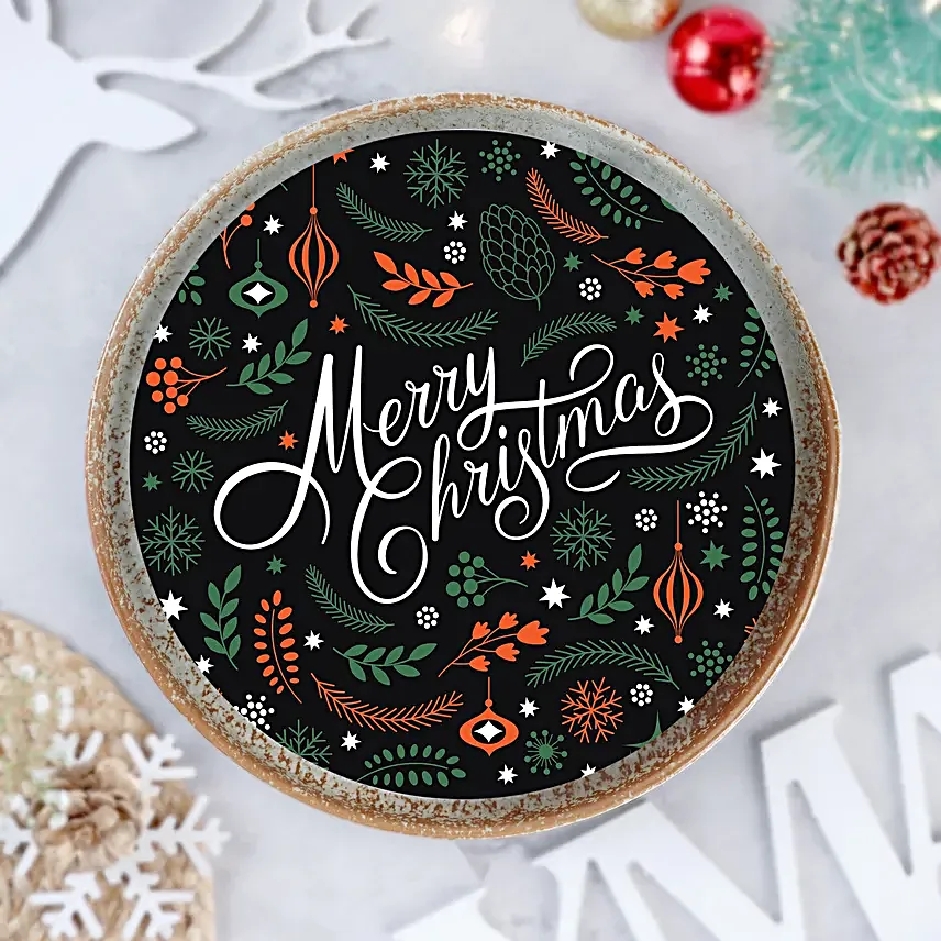 Merry Christmas Pineapple Photo Cake Half Kg