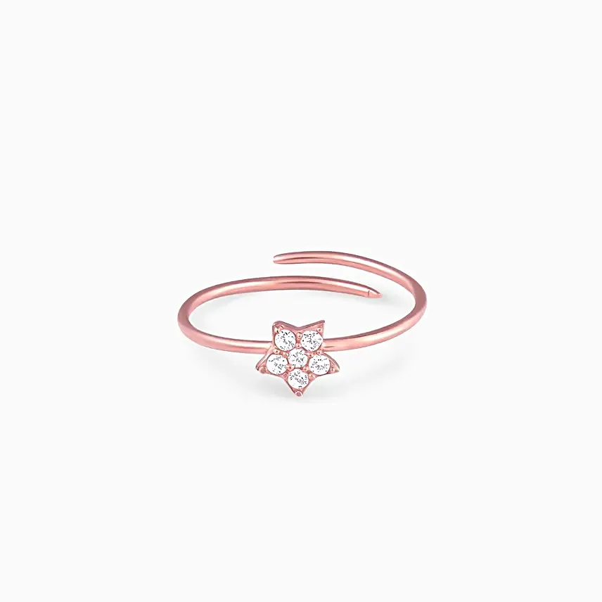 Mesmerising Rose Gold Star Ring