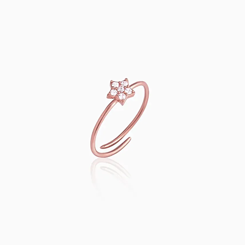 Mesmerising Rose Gold Star Ring