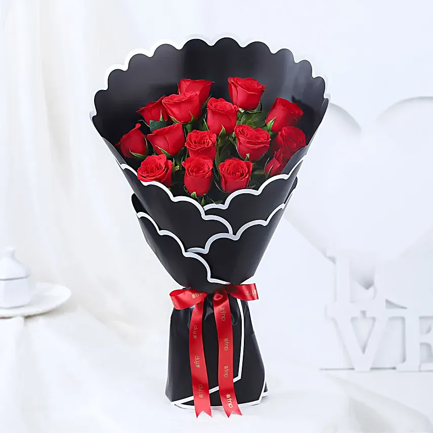 Midnight Passion Rose Bouquet