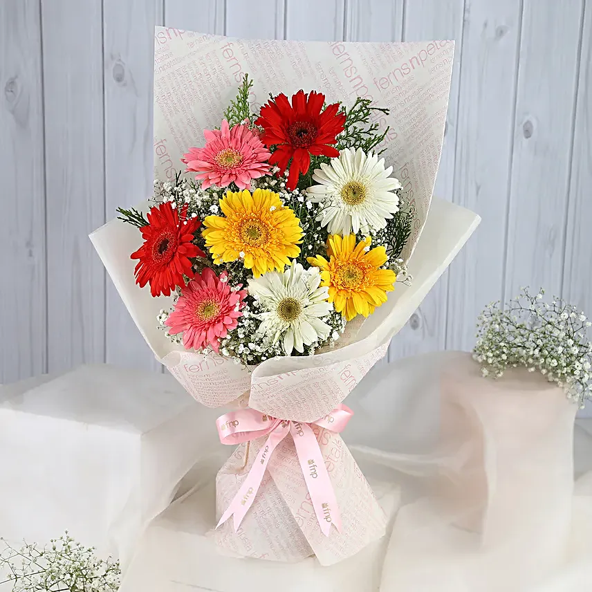 Mixed Brilliance Gerbera Blossoms
