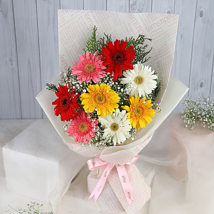 Mixed Brilliance Gerbera Blossoms