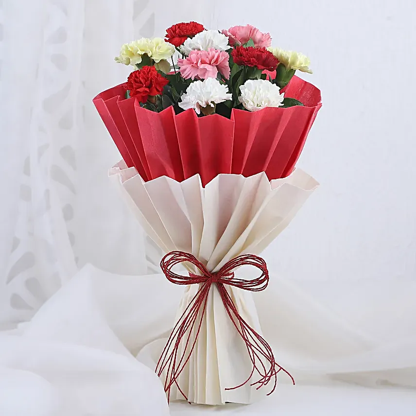 Mixed Colored For Love - Bunch of 10 mix color carnations.