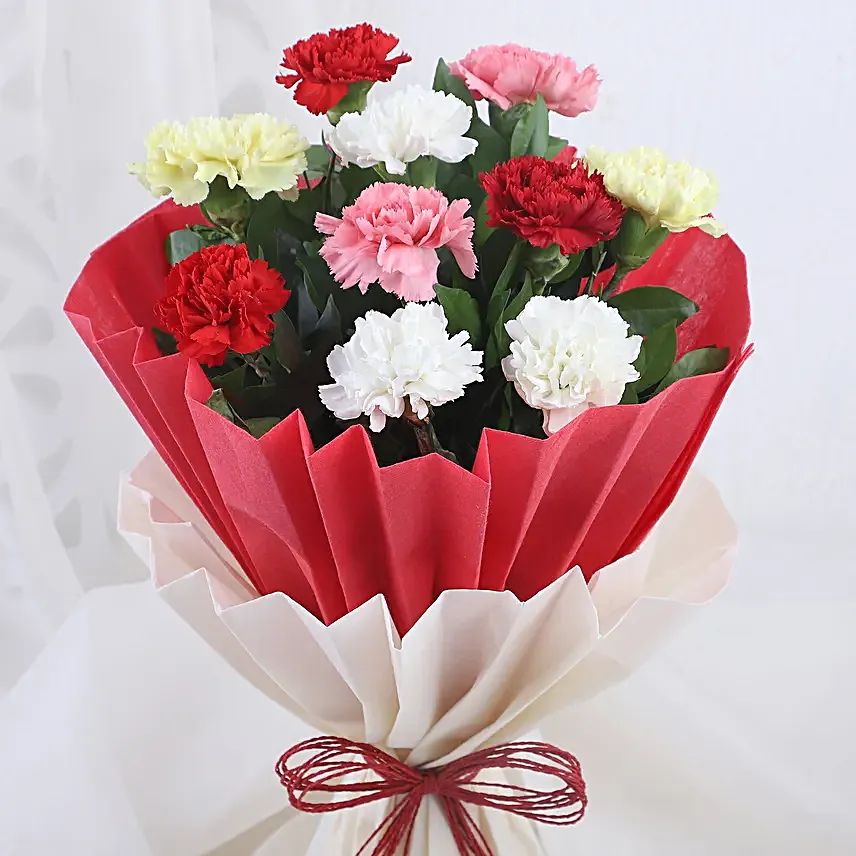 Mixed Colored For Love - Bunch of 10 mix color carnations.