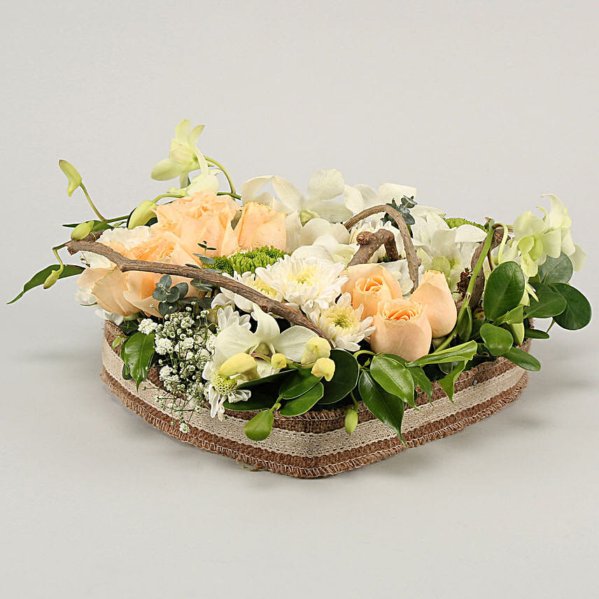 heart shape flower arrangement