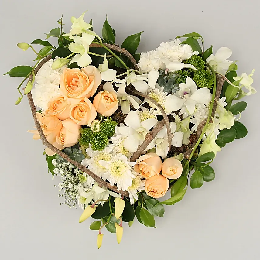 heart shape flower arrangement
