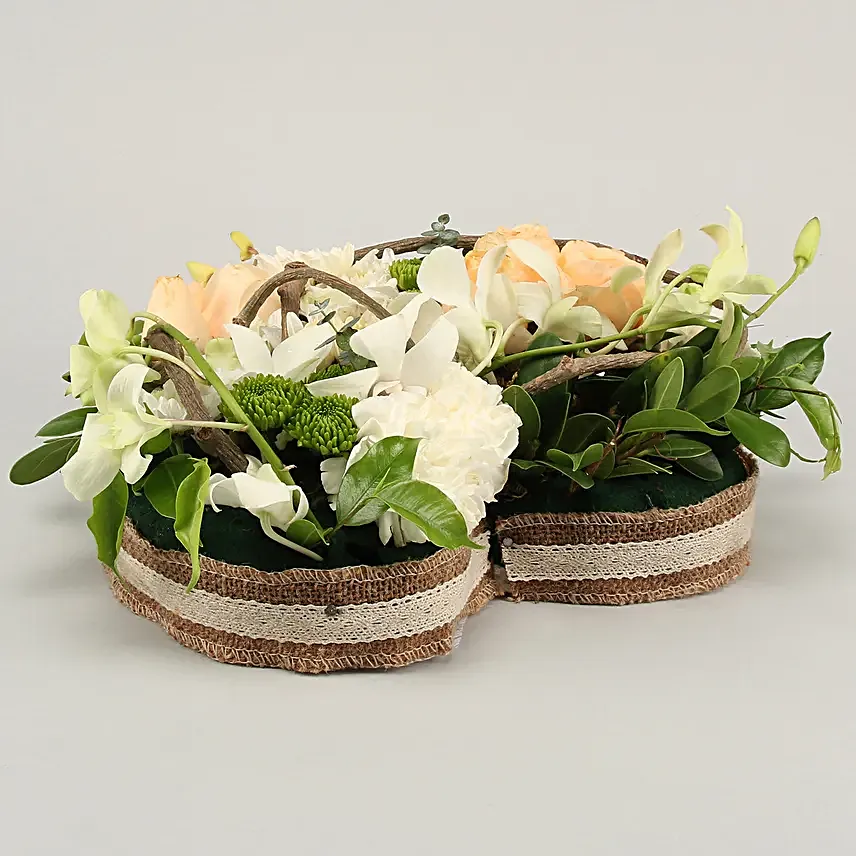 heart shape flower arrangement