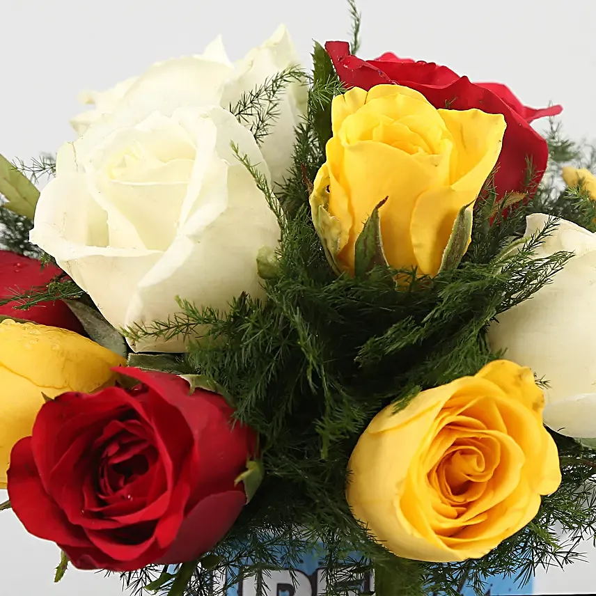 Mixed Roses In Super Papa Personalised Mug