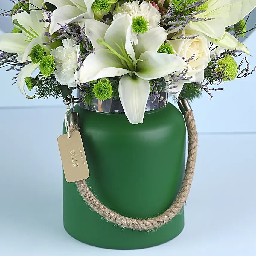 Buy Online Mixed White Flower Jar