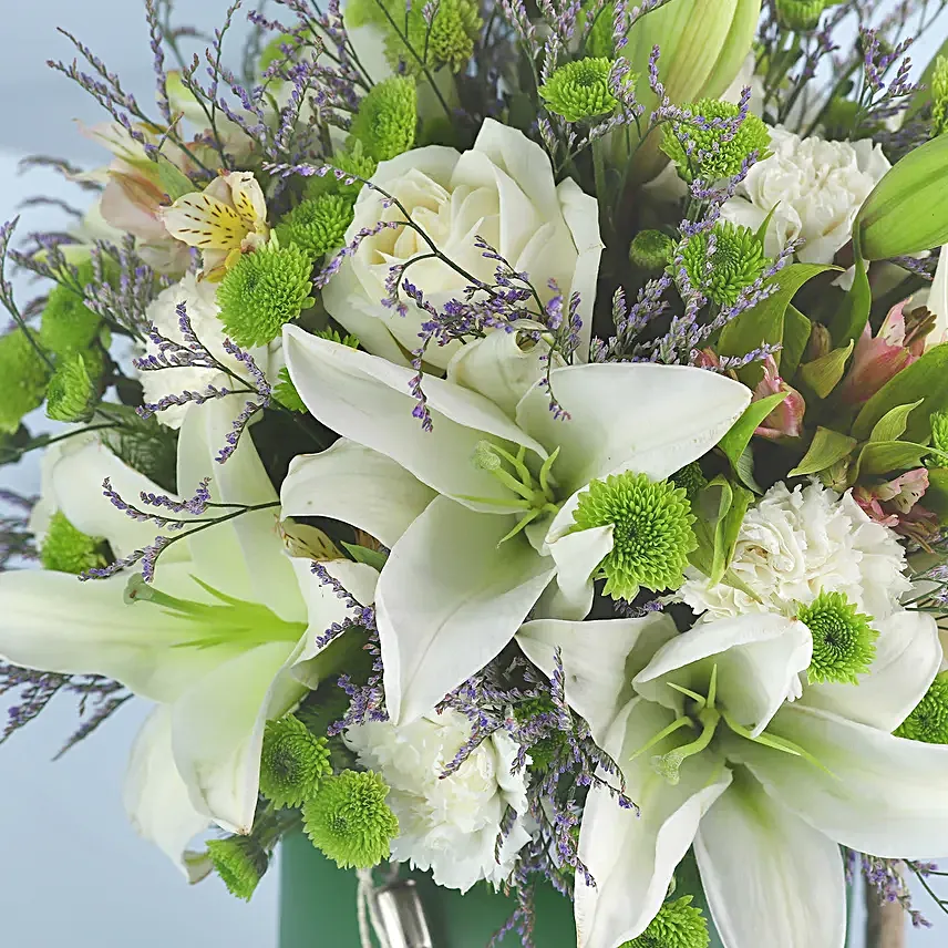 Buy Online Mixed White Flower Jar