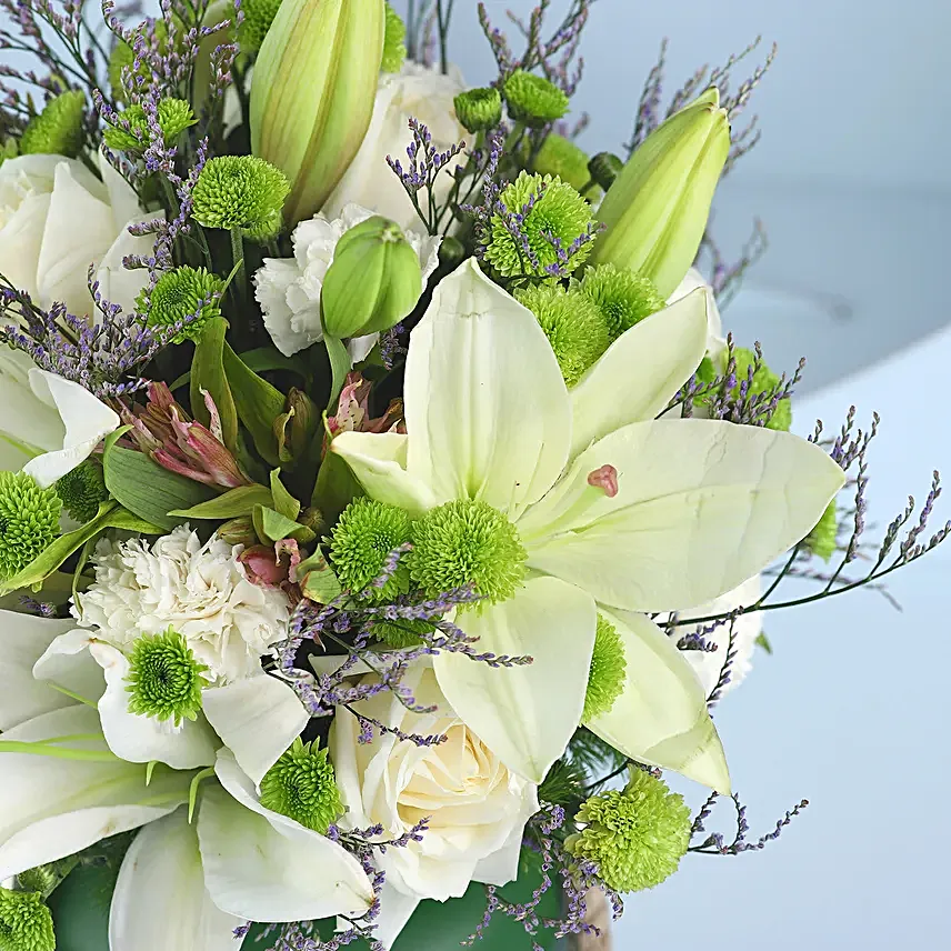 Buy Online Mixed White Flower Jar