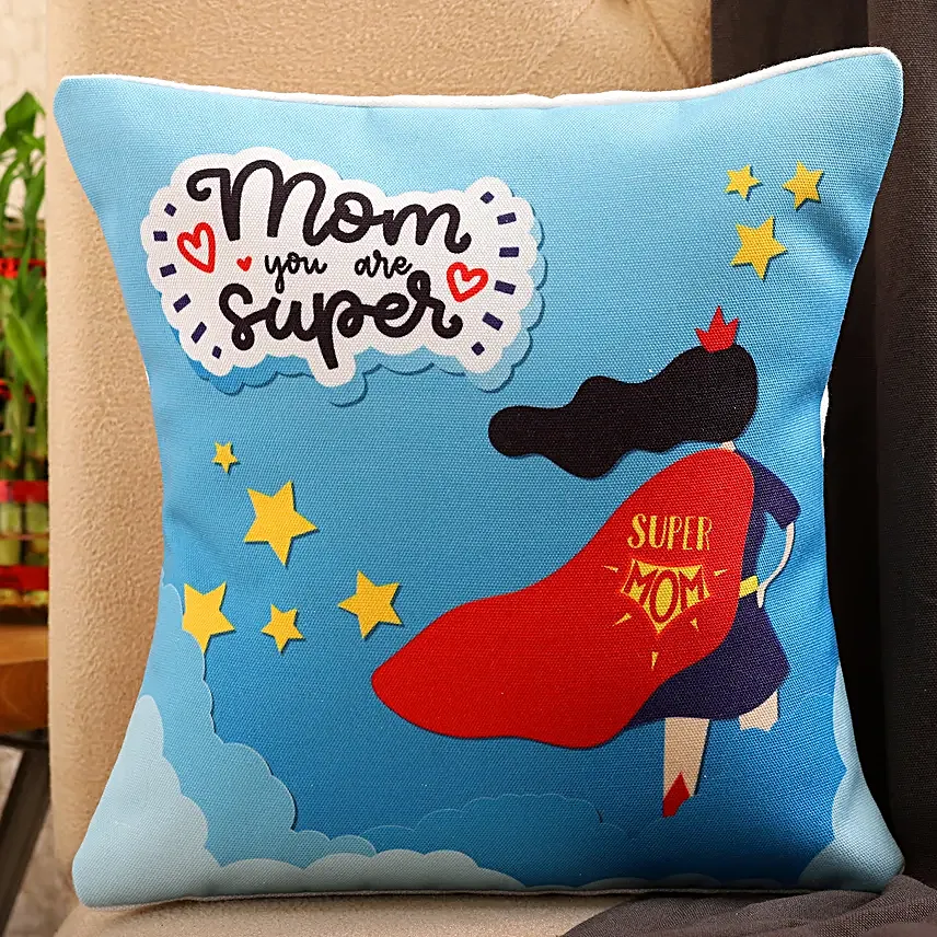 Mom You Are Superhero Printed Cushion