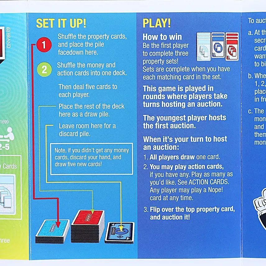 Monopoly Bid Family Card Game