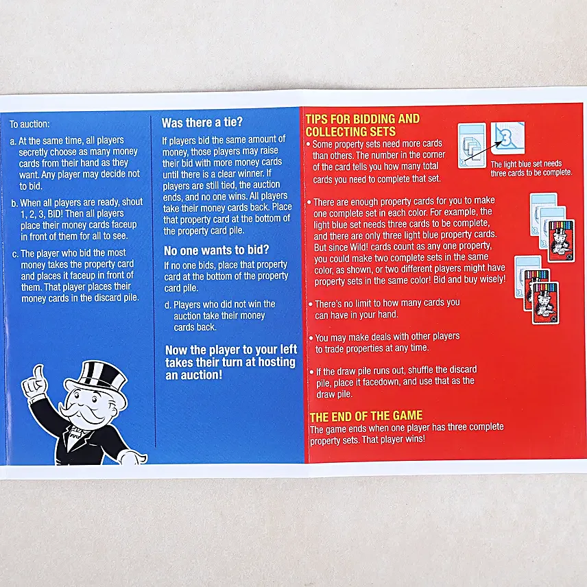 Monopoly Bid Family Card Game