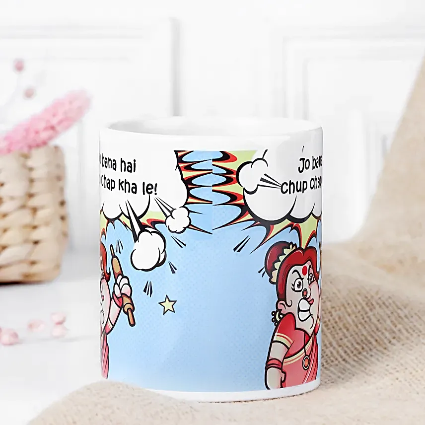 Mother Day Printed Mug And Cushion Combo Hand Delivery