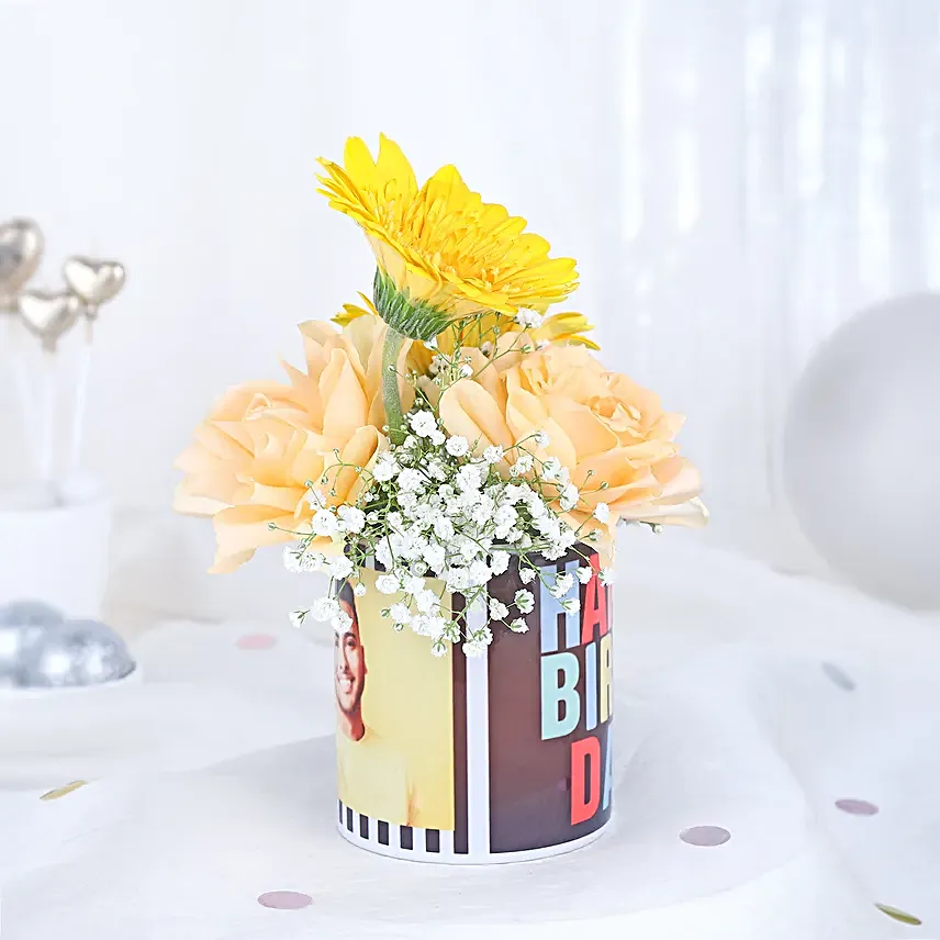 Mugful Blooms of Birthday Cheer