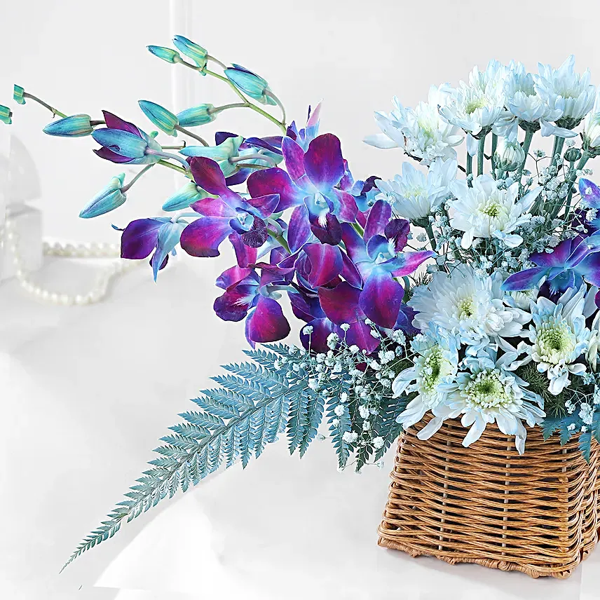 Mythic Beauty Orchids N Daisies Basket