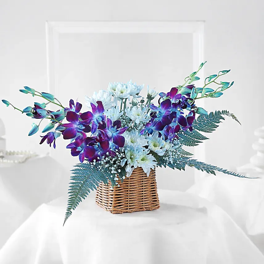 Mythic Beauty Orchids N Daisies Basket