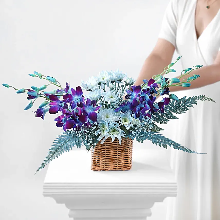 Mythic Beauty Orchids N Daisies Basket