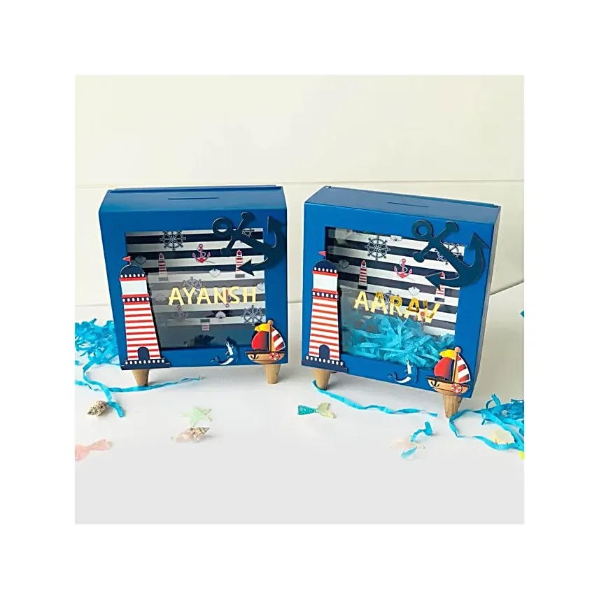 Nautical Piggy Bank Blue