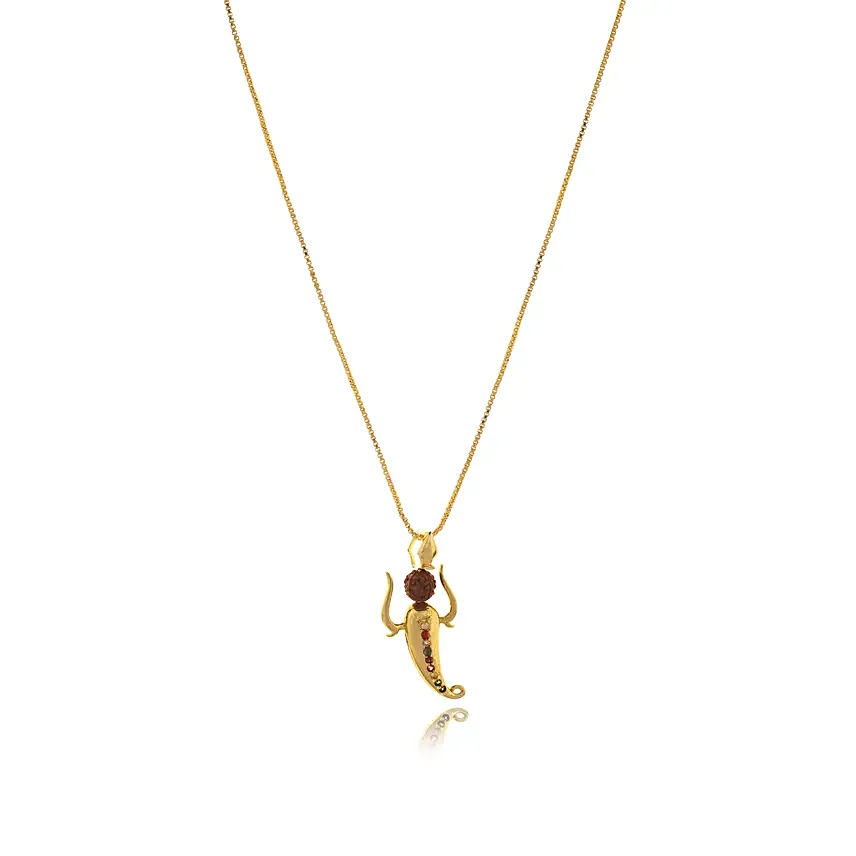 Navratna Rudraksha Studded Ganpati Pendant