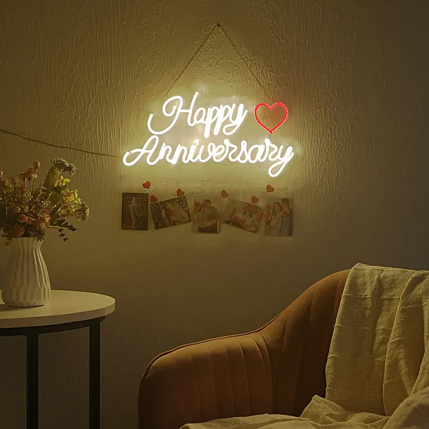 Neon Anniversary Love Glow with Photo
