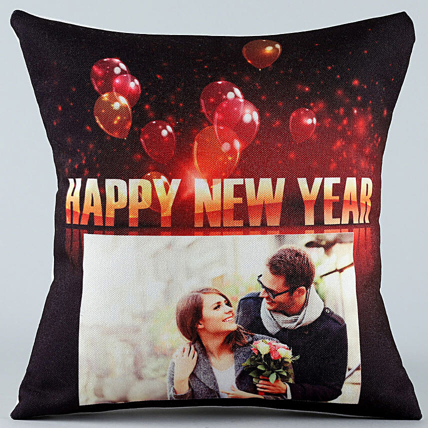 happy new year printed cushion